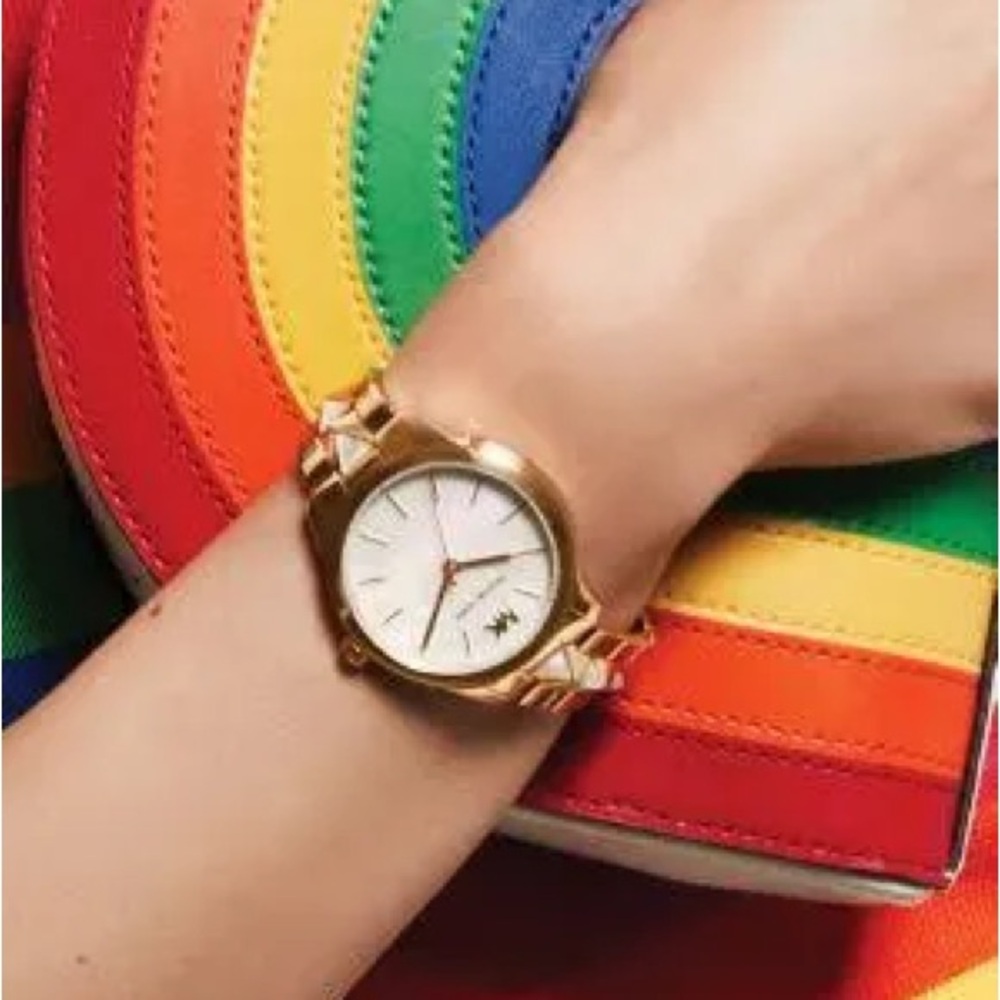 Michael Kors NWT Wrapped in Plastic Rainbow Half Moon Crossbody MSRP: $348.00 - Picture 10 of 14